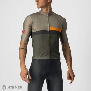 NEW CASTELLI a blocco jersey in green bark/blue/ivory